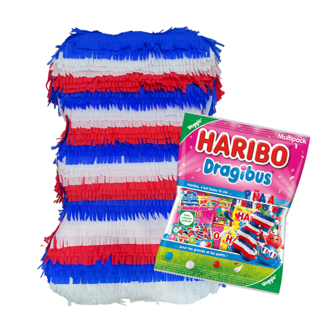 Pinata Bleu Blanc rouge + Multipack Dragibus Summer Game image number null