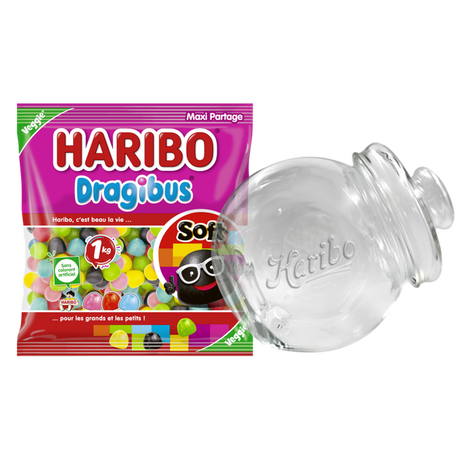 Bonbonni&egrave;re pench&eacute;e 1.2L + Dragibus Soft Sachet vrac 1kg image number null