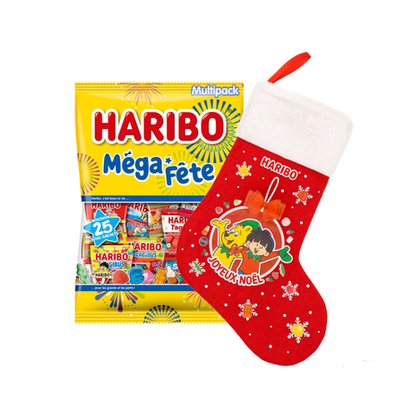 Chaussette de Noël Haribo + Méga fête 1kg image number null