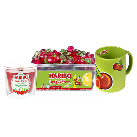 Boite 105 bonbons + Bougie + Mug Happy Cherry image number null