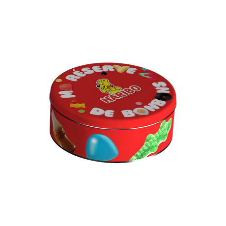 Bo&icirc;te m&eacute;tal rouge "Ma r&eacute;serve de bonbons" image number null