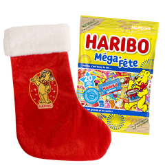 Chaussette de Noël Haribo + Méga fête 1kg