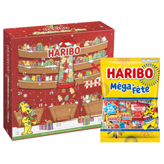 Calendrier personnalisable HARIBO + Méga Fête 1kg