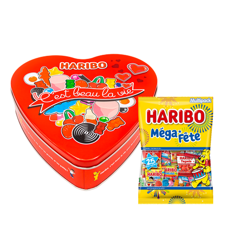 Boîte bonbon coeur Métal + Méga Fête 1kg image number null