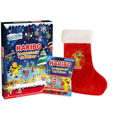 Calendrier de l'avent + Assortiment Soft Noël 500g + Chaussette Noël