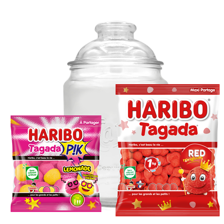 Pack bonbonni&egrave;re vintage 2L + Vrac Tagada 2kg + Tagada PIK 180g image number null